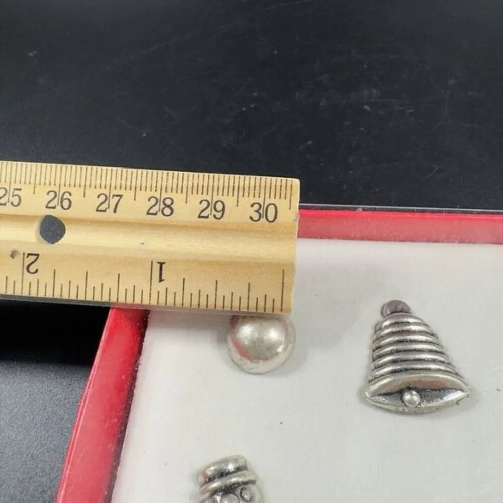 PIER 1 Candle Jewelry Silver Tone‎ Bell Christmas Tree Set 6 charms Open Box